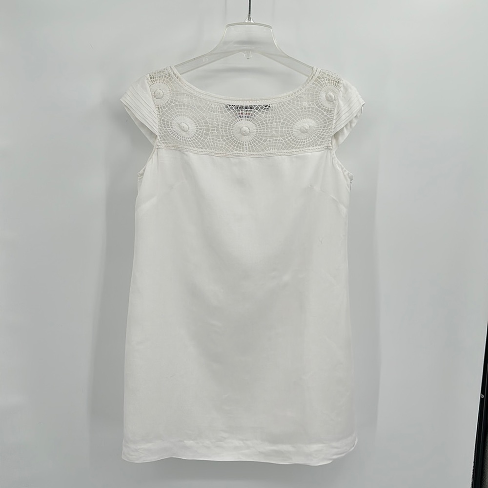 Gretchen Scott Designs White Linen Blend Dress Size Medium